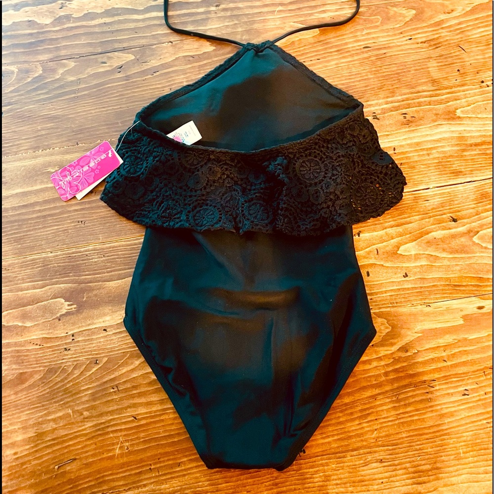 GOSSIP GIRL girls black bathing suit NWT SZ 8 - Picture 2 of 7